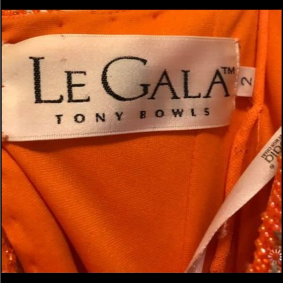 Beautiful beaded, coral prom, dress, fitted at waist, spaghetti straps. - Picture 7 of 9